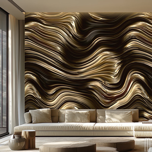 stylische tapete metalloptik welle