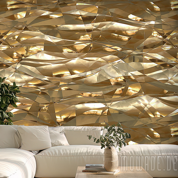 tapetendesign gold knitteroptik crush