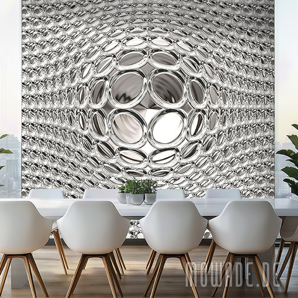 fototapete 3d-optik weiss disco-kugel