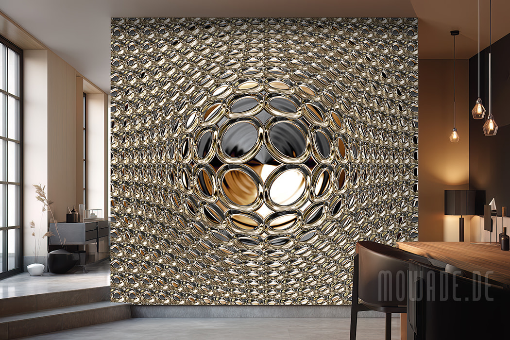 moderne fototapete schwarz gold disco-glamour-kugel
