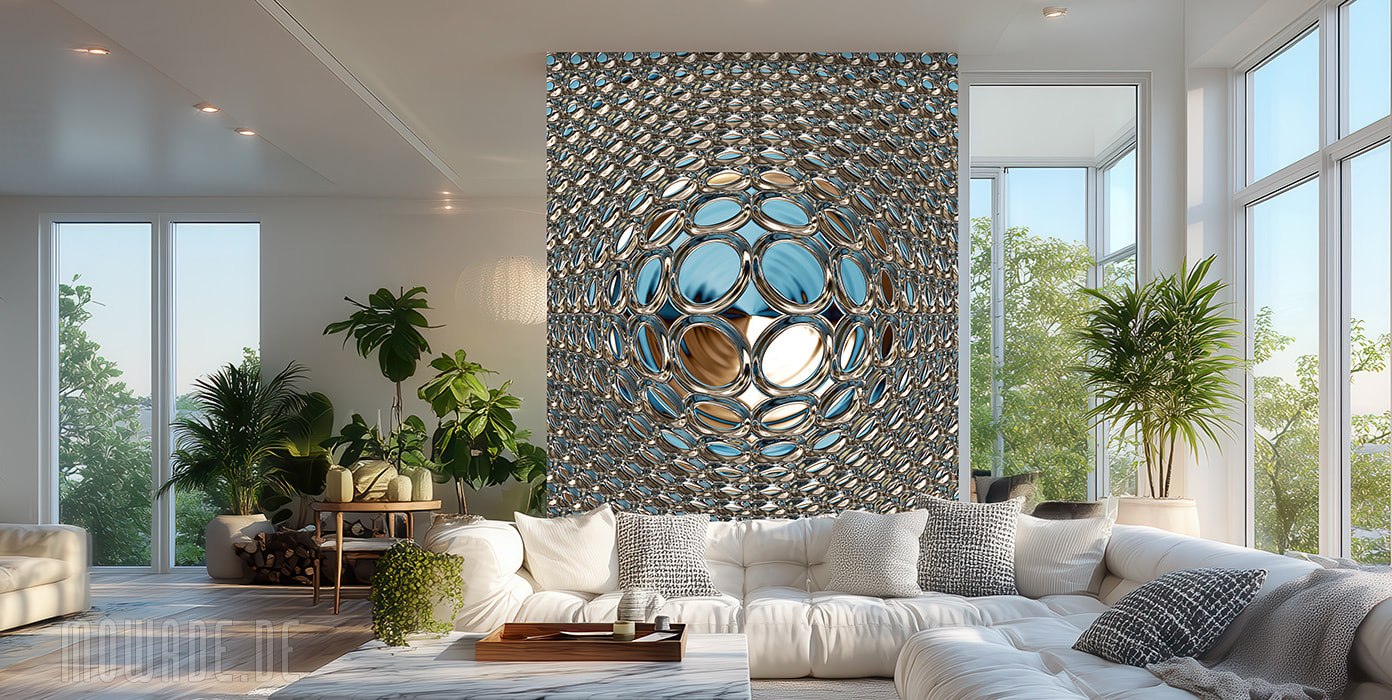 moderne fototapete tuerkis gold disco-glamour-kugel