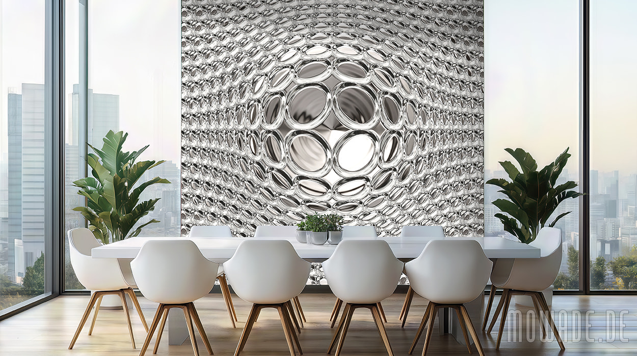 moderne fototapete weiss disco-glamour-kugel